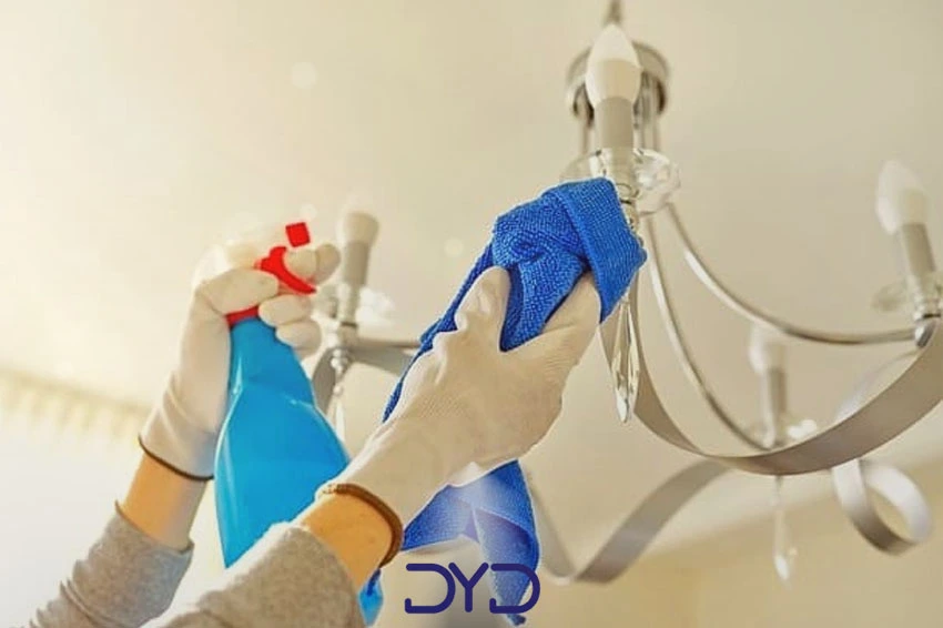 آموزش تمیز کردن لوستر فلزی