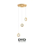 آویز کریستالی 3 شاخه مدل گوی قاصدک