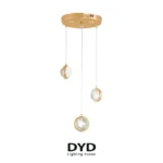 آویز سه تایی گوی حباب دار مدل کریستالی مدرن