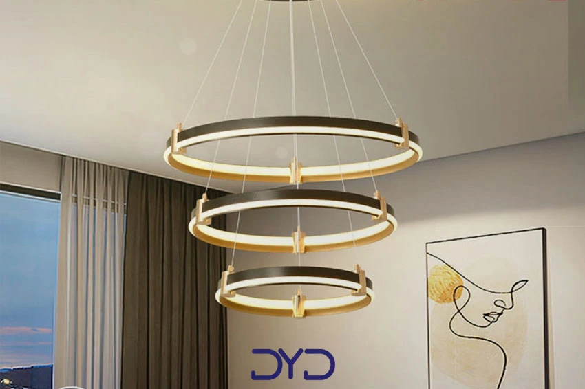 لوستر مدرن سه حلقه اس‌ام‌دی و ال ای دی