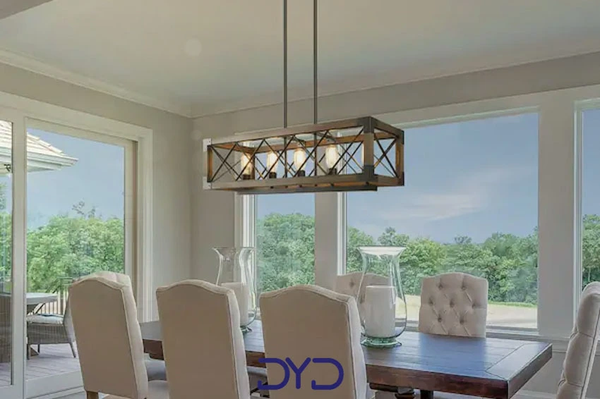 ایده انتخاب لوستر بالای میز ناهار خوری