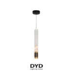 لوستر آویز مدل پایپ لنز دار تکی