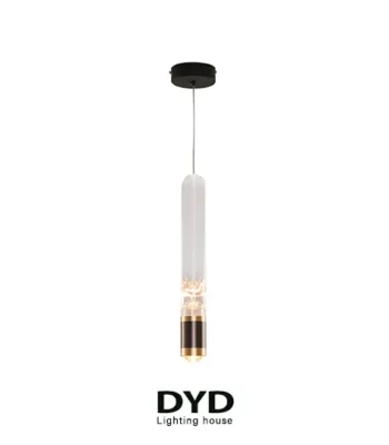 لوستر آویز مدل پایپ لنز دار تکی