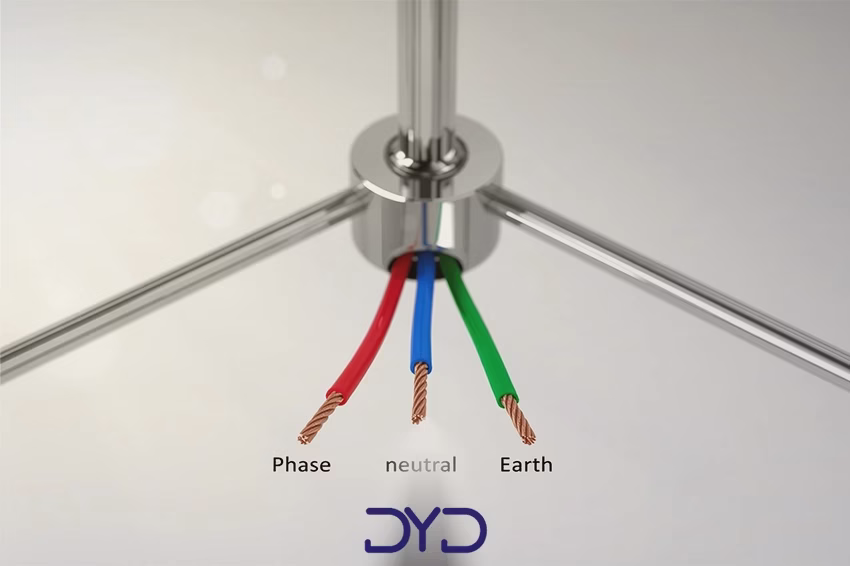 سیم ها در نصب لوستر دو پل