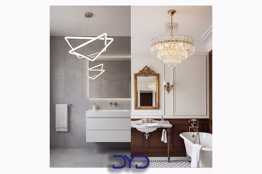 هماهنگی لوستر با سبک دکور سرویس بهداشتی