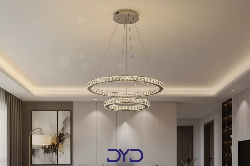 لوستر کریستالی حلقه ای مدرن