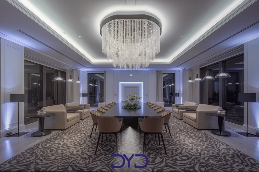 نمای نزدیک از دستگاه_های ریموت و تنظیمات گوشی برای تغییر رنگ نور و شدت آن