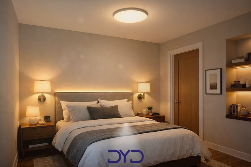 جایگذاری هوشمندانه چراغ‌ها در اتاق خواب کوچک