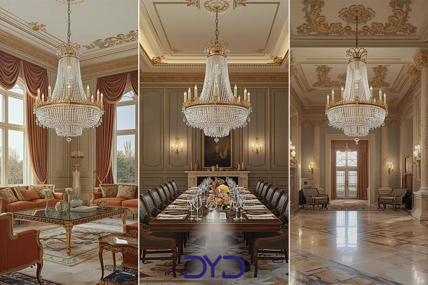 فضاهای مناسب برای لوستر کریستالی کلاسیک