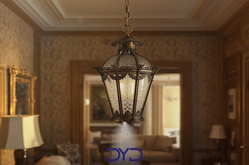 لامپ آویز کلاسیک با بدنه برنز