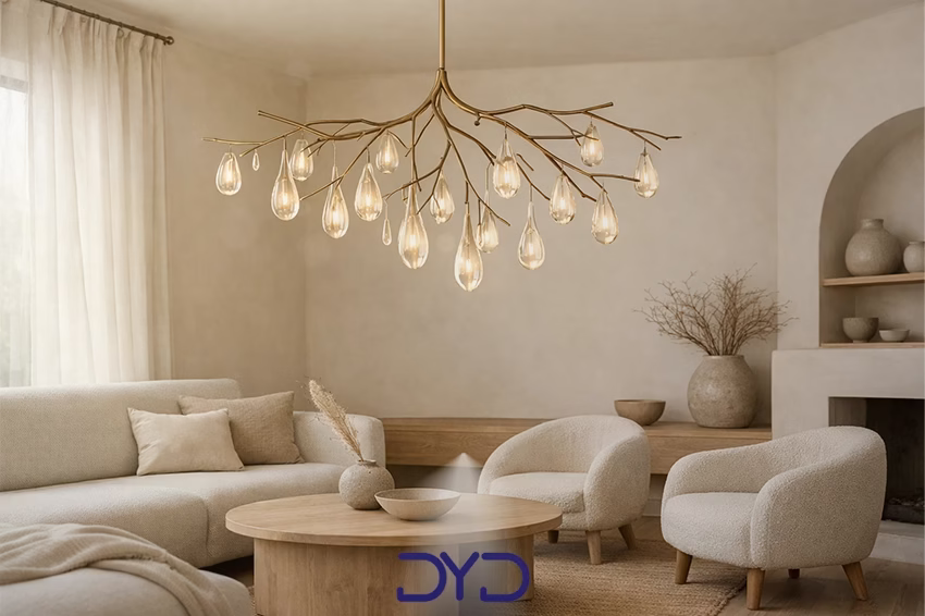 لوستر ارگانیک با فرم‌های نرم الهام‌گرفته از طبیعت