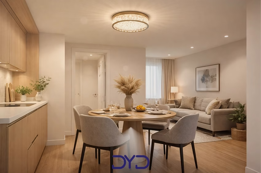 لوستر سقفی برای اتاق ناهارخوری با سقف کوتاه