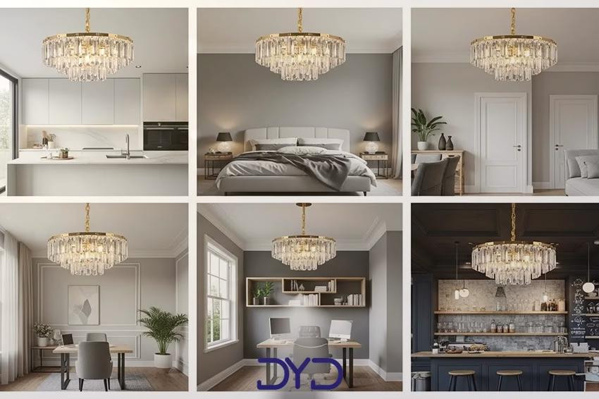 لوستر کریستالی مدرن در فضاهای مناسب