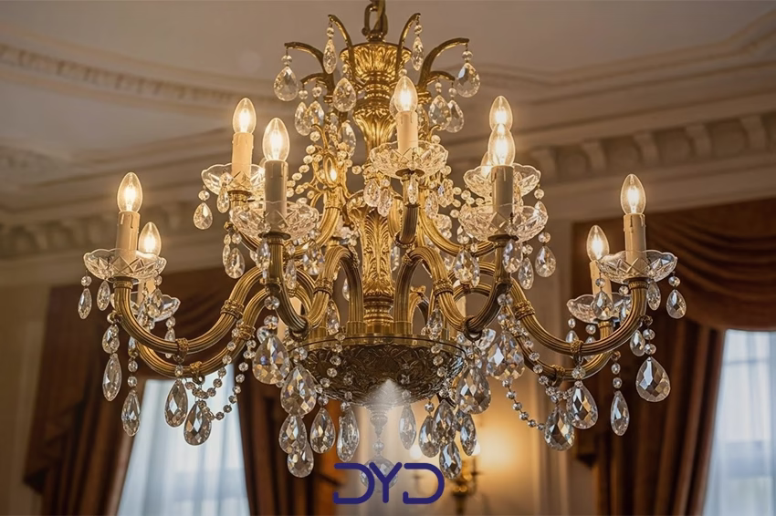 لوستر کریستالی کلاسیک چندشاخه