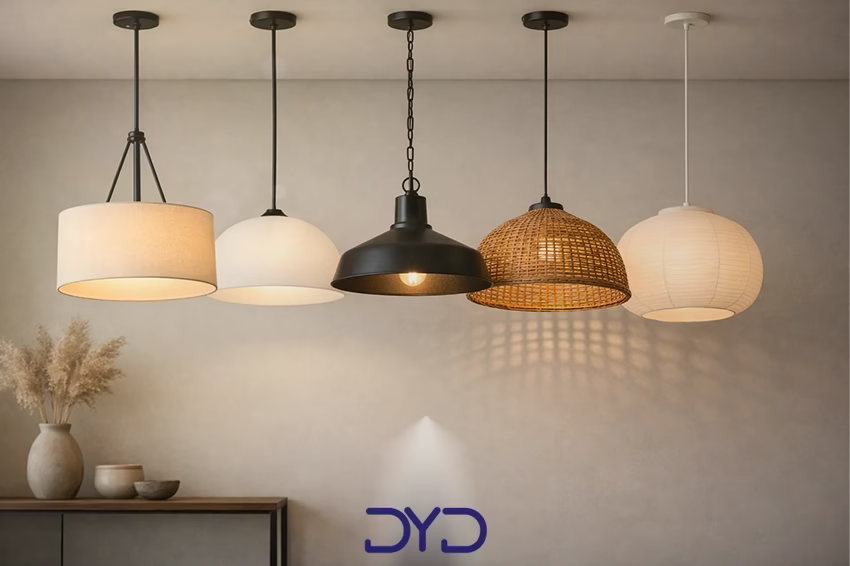 مقایسه انواع لوستر شیددار با جنس‌های مختلف شید