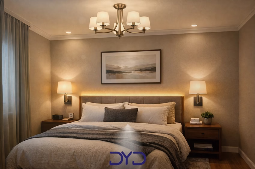 نورپردازی استاندارد اتاق خواب ۱۰–۱۲ متری